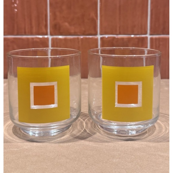 5 Libbey Modern Geometric Mod Drinking Glasses Collectible MCM Barware 1970s - Picture 5 of 8